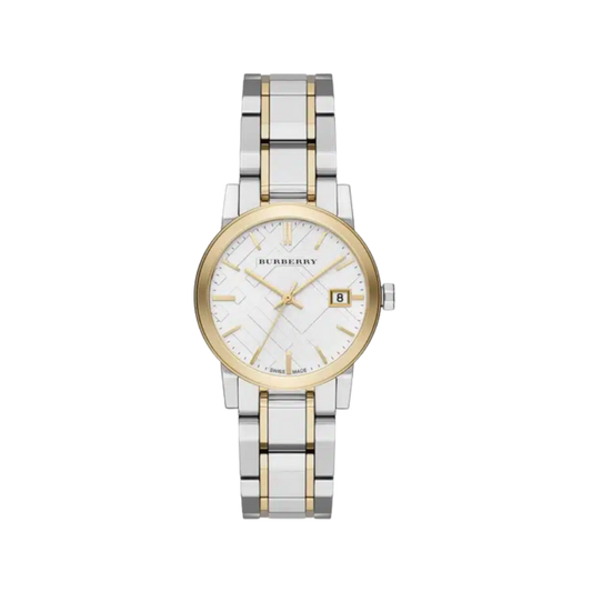 BURBERRY BU9115 Montre pour Femme, Bracelet en Acier Inoxydable Multicolore